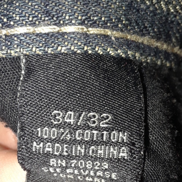 Black Men's Straight Leg Dark Wash Jeans - Picture 8 of 8